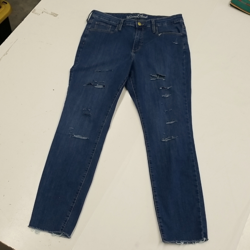 High Rise Frayed Front Skinny Jeans